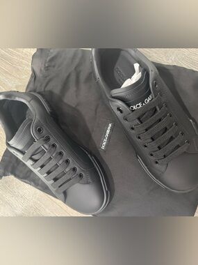 Dolce & Gabbana unisex - Matte Black Low-Top Sneakers